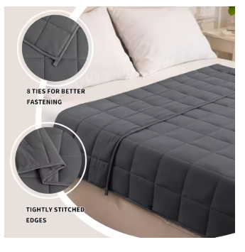 Strootiz Edge™ Weighted Calm Blanket – Deep Pressure Sleep & Anxiety Relief (Dark Grey)
