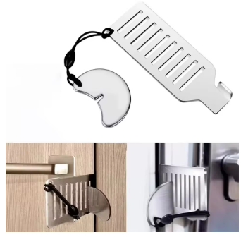 Portable Anti-Intrusion Door Lock — Stainless Steel Travel & Dorm Safety Device