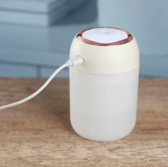 Portable Mini USB Aroma Diffuser – 330ml Cool Mist with LED Light (White / Pink / Grey)